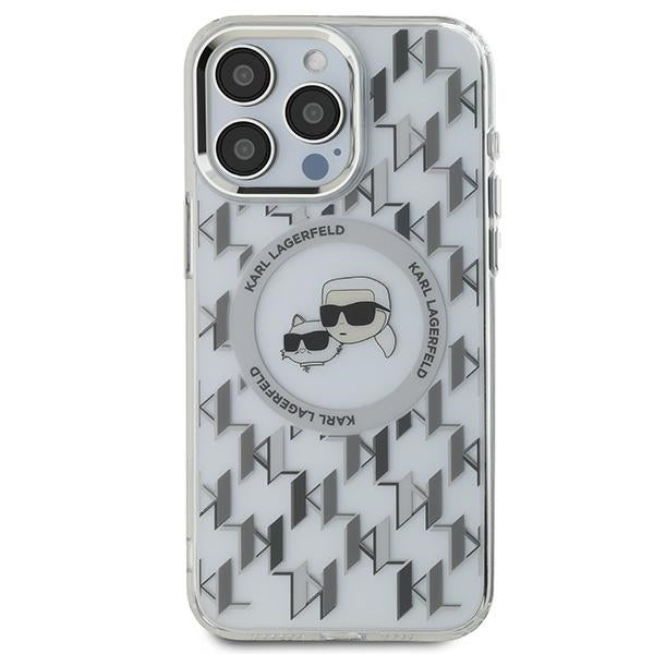 Futrola MagSafe za Apple iPhone 15 Pro, Karl Lagerfeld, IML Monogram Karl & Choupette's Heads, Transparentna
