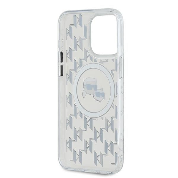 Futrola MagSafe za Apple iPhone 15 Pro, Karl Lagerfeld, IML Monogram Karl & Choupette's Heads, Transparentna