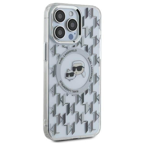 Futrola MagSafe za Apple iPhone 15 Pro, Karl Lagerfeld, IML Monogram Karl & Choupette's Heads, Transparentna