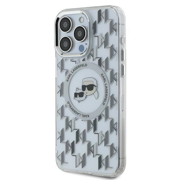 Futrola MagSafe za Apple iPhone 15 Pro, Karl Lagerfeld, IML Monogram Karl & Choupette's Heads, Transparentna