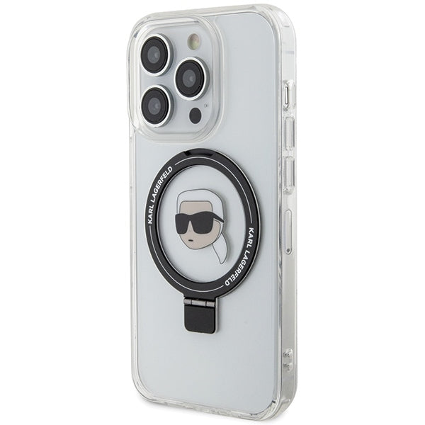 Futrola MagSafe za Apple iPhone 15 Pro, Karl Lagerfeld, Ring Stand Karl's Head, Bela