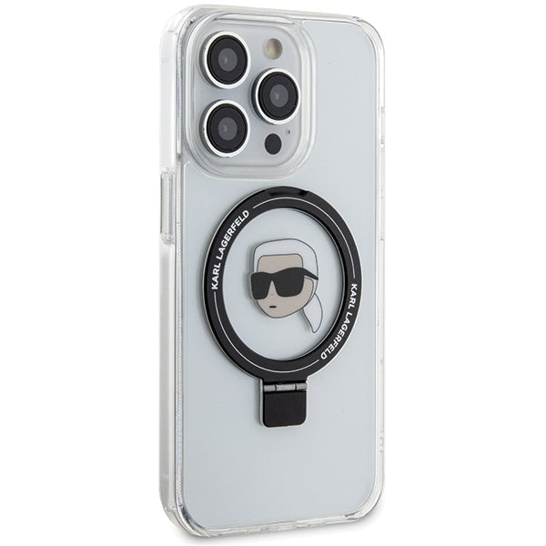 Futrola MagSafe za Apple iPhone 15 Pro, Karl Lagerfeld, Ring Stand Karl's Head, Bela