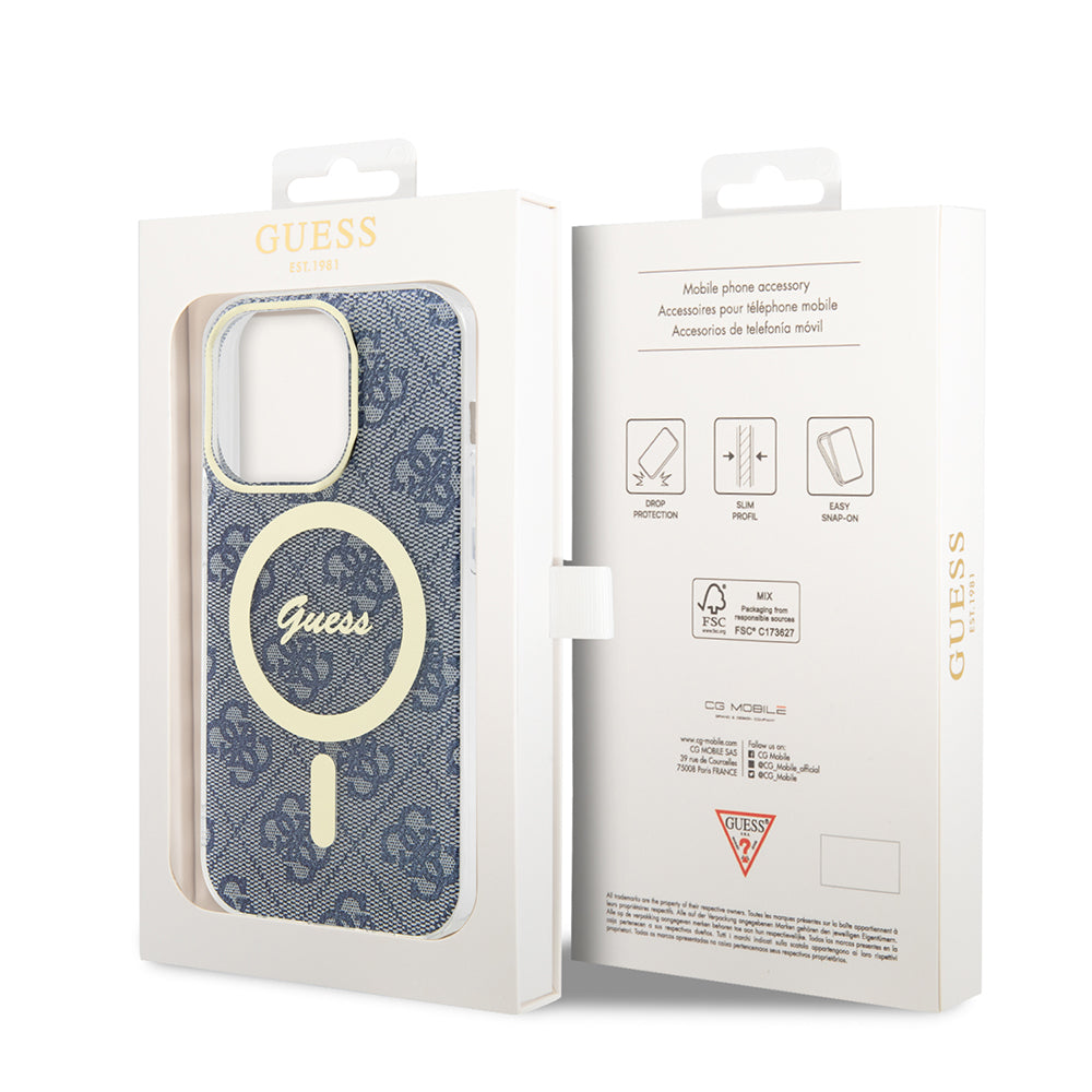 Futrola MagSafe za Apple iPhone 15 Pro Max, Guess, IML 4G, Plava