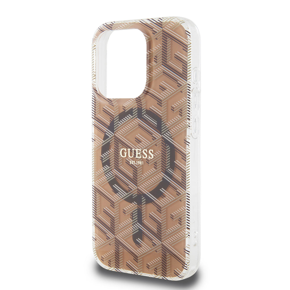 Futrola MagSafe za Apple iPhone 15 Pro Max, Guess, IML Gcube, Braon