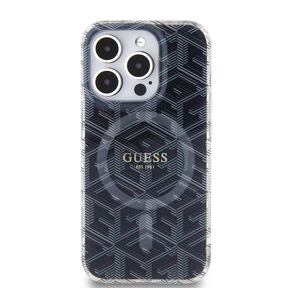 Futrola MagSafe za Apple iPhone 15 Pro Max, Guess, IML Gcube, Crna