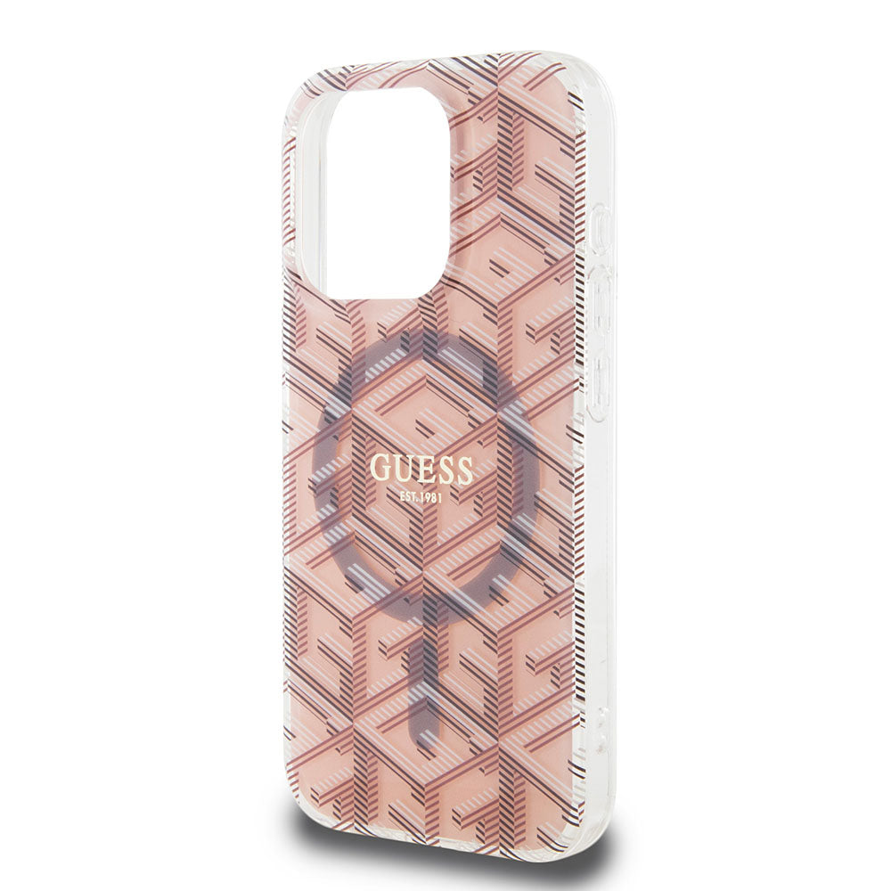 Futrola MagSafe za Apple iPhone 15 Pro Max, Guess, IML Gcube, Roze