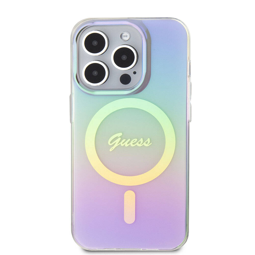 Futrola MagSafe za Apple iPhone 15 Pro Max, Guess, IML Iridescent, Ljubičasta