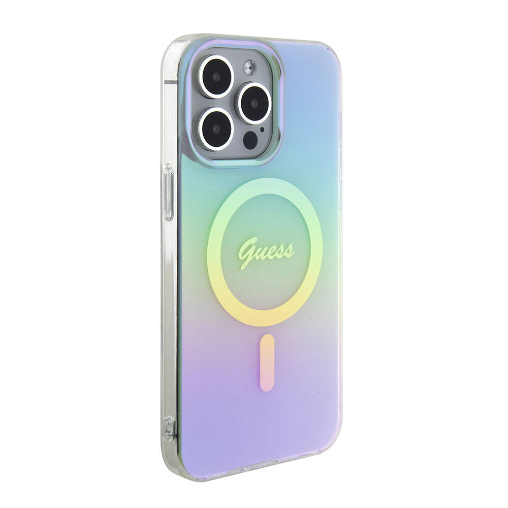 Futrola MagSafe za Apple iPhone 15 Pro Max, Guess, IML Iridescent, Tirkiz