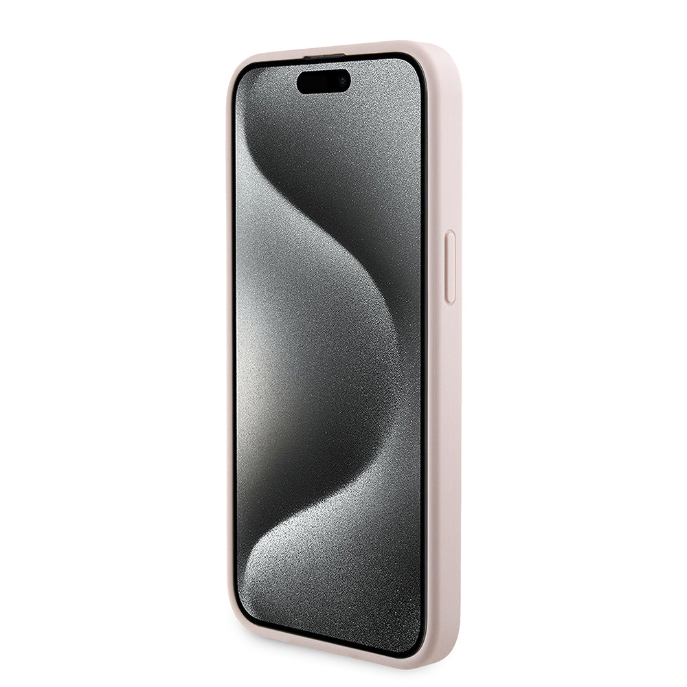 Futrola MagSafe za Apple iPhone 15 Pro Max, Guess, Powerbank 4G Metal Logo, Roze
