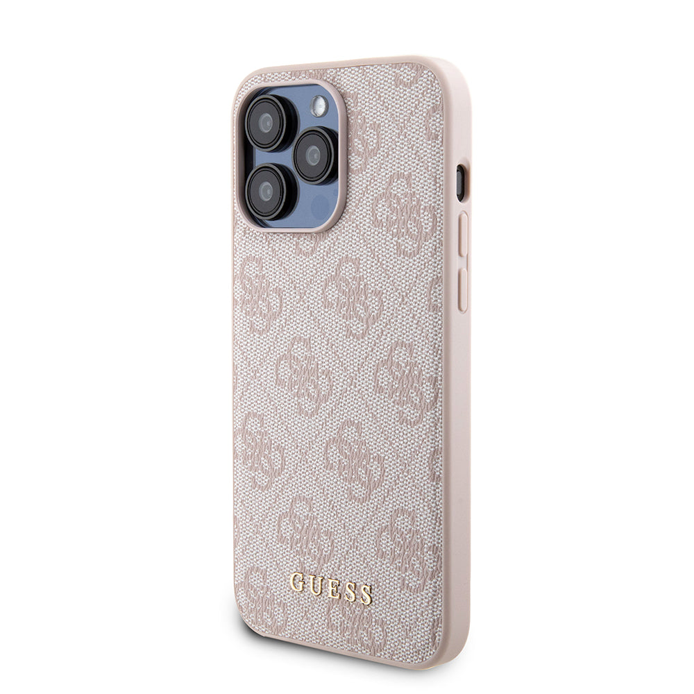 Futrola MagSafe za Apple iPhone 15 Pro Max, Guess, Powerbank 4G Metal Logo, Roze
