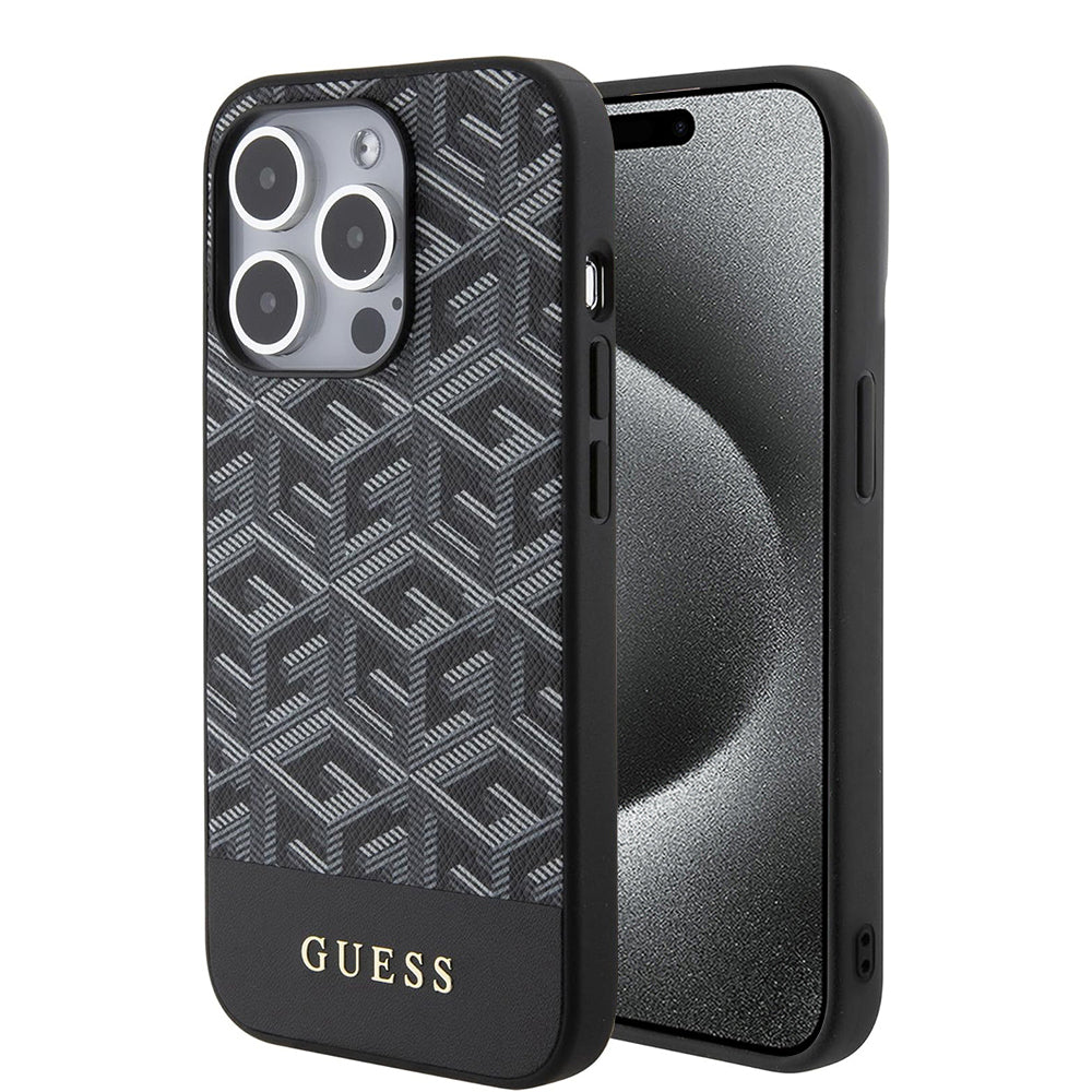 Futrola MagSafe za Apple iPhone 15 Pro Max, Guess, PU G Cube, Crna
