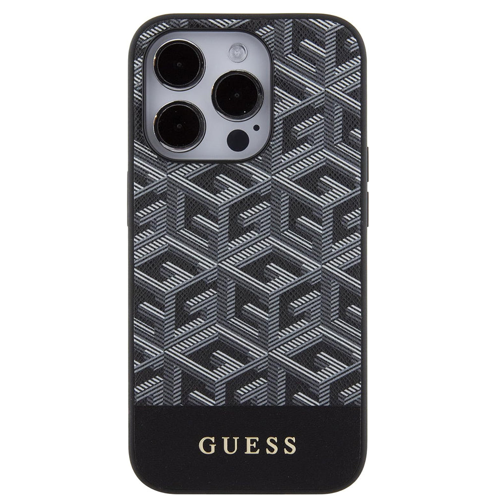 Futrola MagSafe za Apple iPhone 15 Pro Max, Guess, PU G Cube, Crna