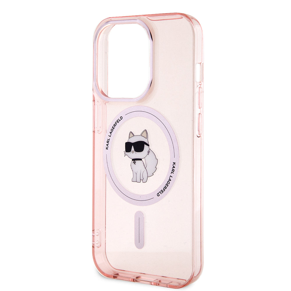 Futrola MagSafe za Apple iPhone 15 Pro Max, Karl Lagerfeld, IML Choupette, Roze