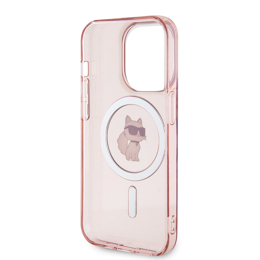 Futrola MagSafe za Apple iPhone 15 Pro Max, Karl Lagerfeld, IML Choupette, Roze