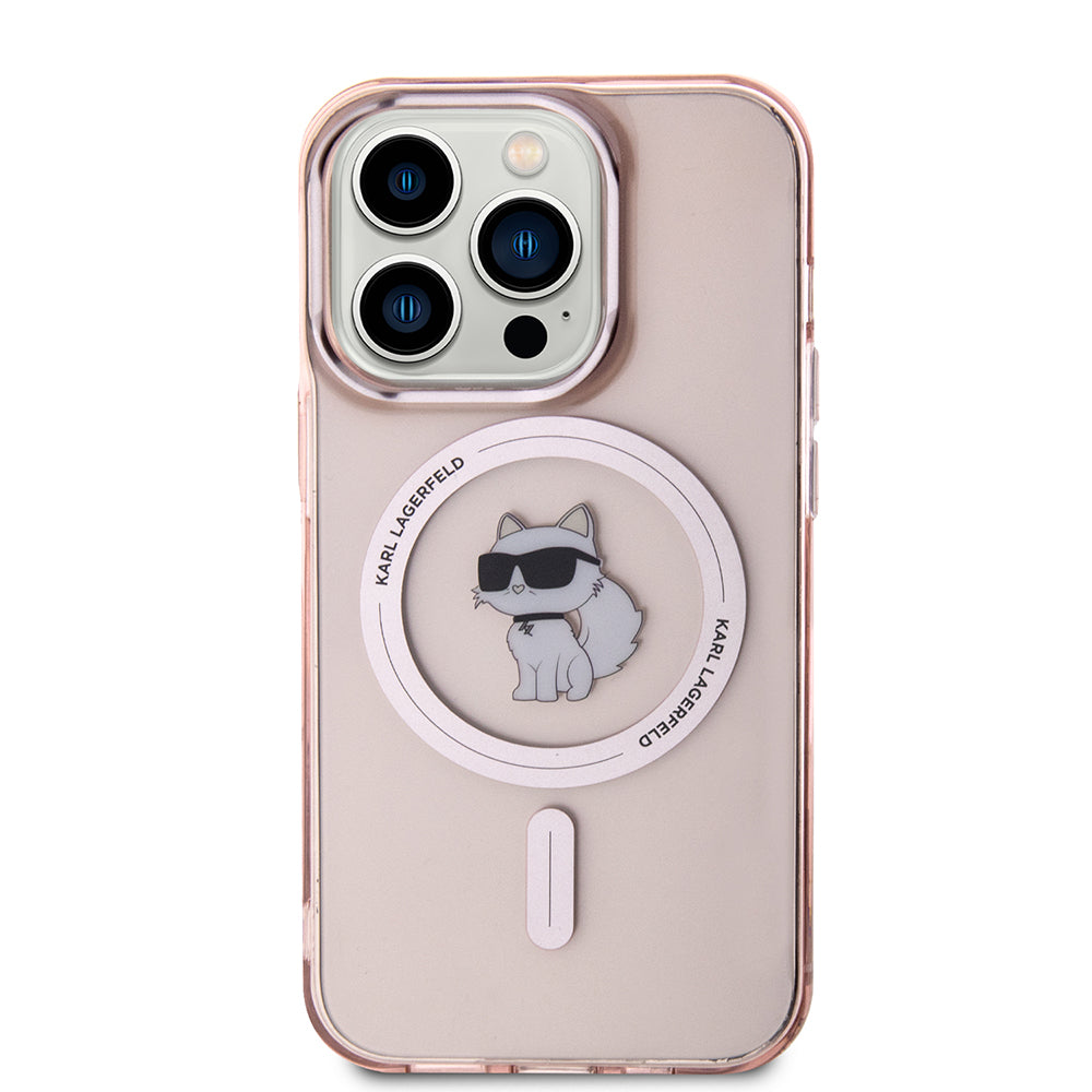 Futrola MagSafe za Apple iPhone 15 Pro Max, Karl Lagerfeld, IML Choupette, Roze
