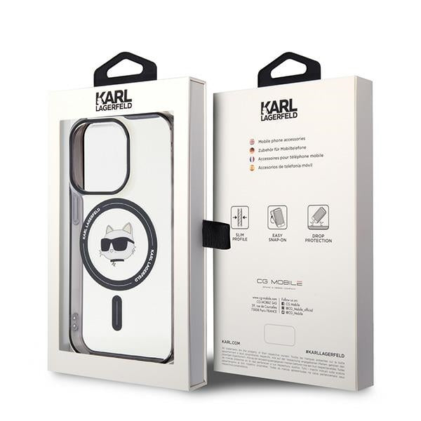 Futrola MagSafe za Apple iPhone 15 Pro Max, Karl Lagerfeld, IML Choupette's Head, Transparentna