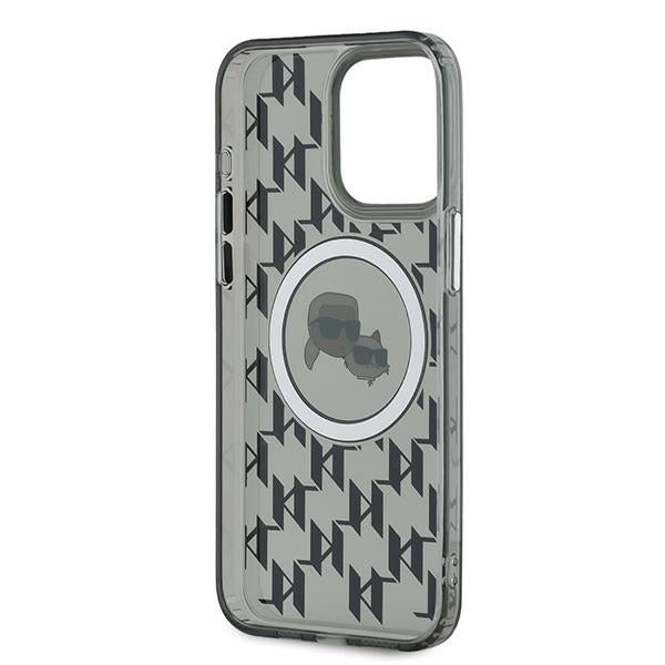 Futrola MagSafe za Apple iPhone 15 Pro Max, Karl Lagerfeld, IML Monogram Karl & Choupette's Heads, Crna