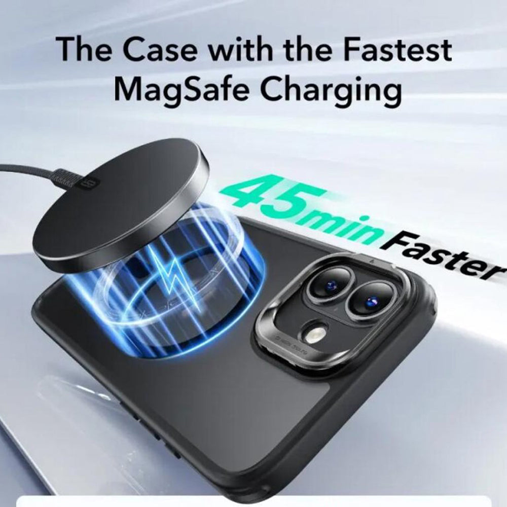 Futrola MagSafe za Apple iPhone 16, ESR, Classic Hybrid Kickstand Slide, Satin Crna