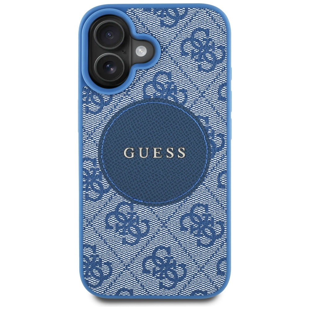 Futrola MagSafe za Apple iPhone 16, Guess, 4G Circle Classic Logo, Plava