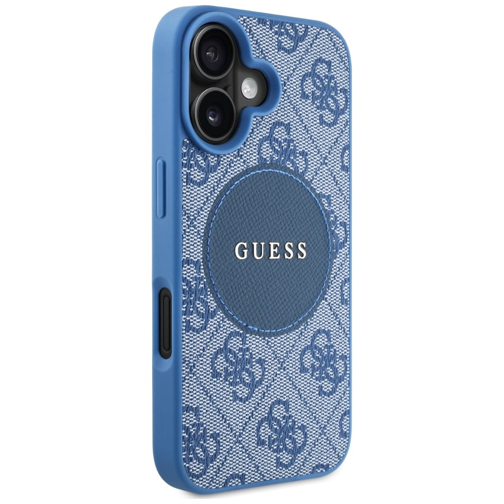 Futrola MagSafe za Apple iPhone 16, Guess, 4G Circle Classic Logo, Plava