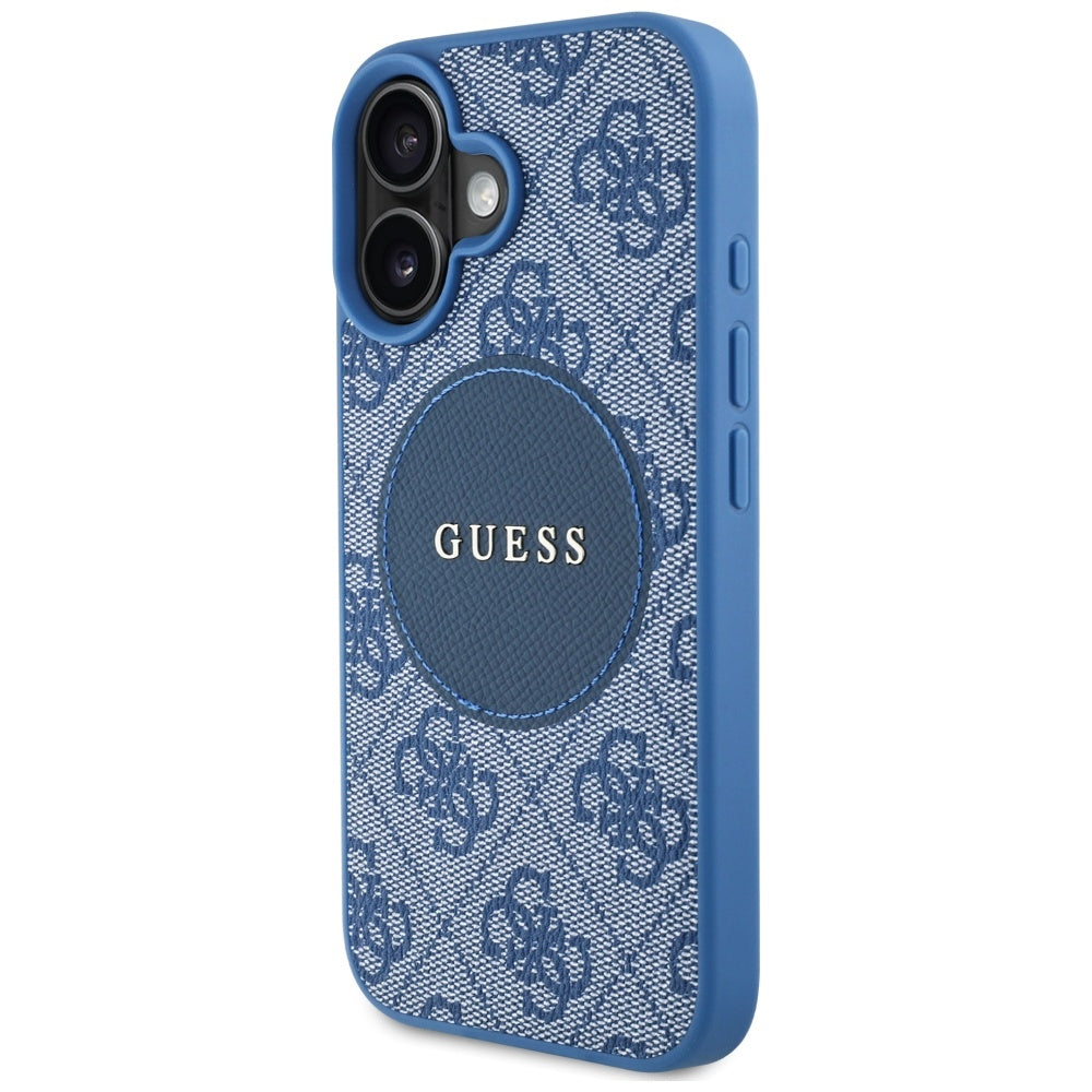 Futrola MagSafe za Apple iPhone 16, Guess, 4G Circle Classic Logo, Plava