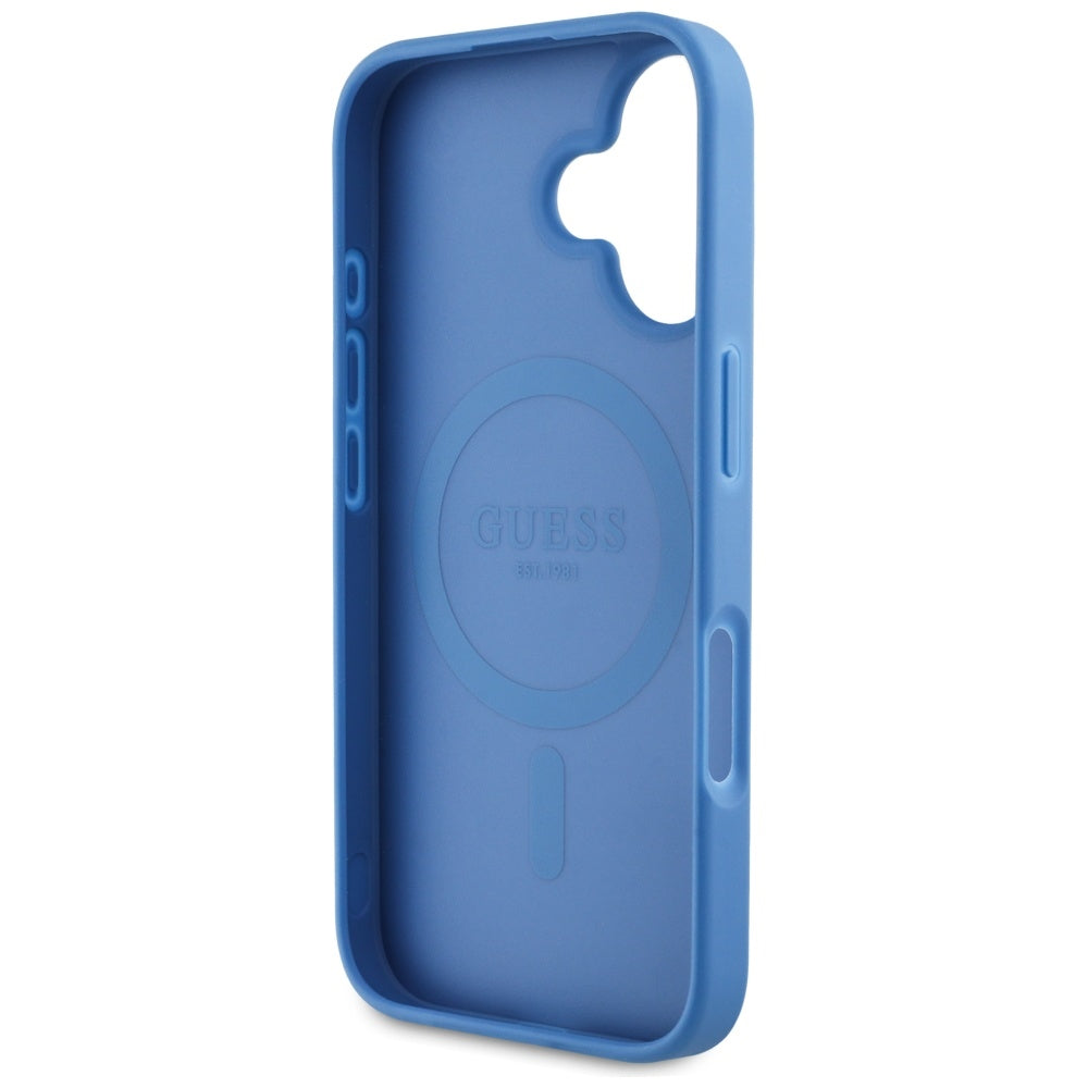 Futrola MagSafe za Apple iPhone 16, Guess, 4G Circle Classic Logo, Plava