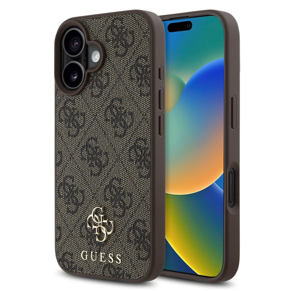 Futrola MagSafe za Apple iPhone 16, Guess, 4G Classic, Braon