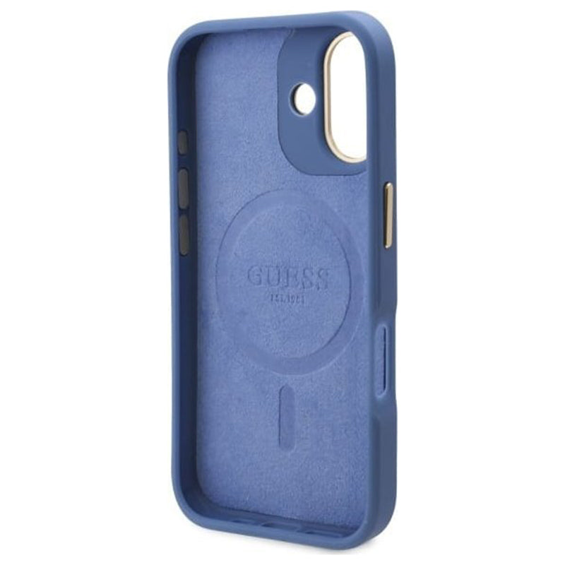 Futrola MagSafe za Apple iPhone 16, Guess, 4G Logo Plate, Plava
