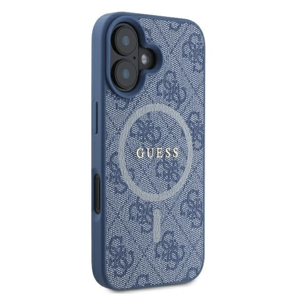 Futrola MagSafe za Apple iPhone 16, Guess, 4G Ring Classic Logo, Plava