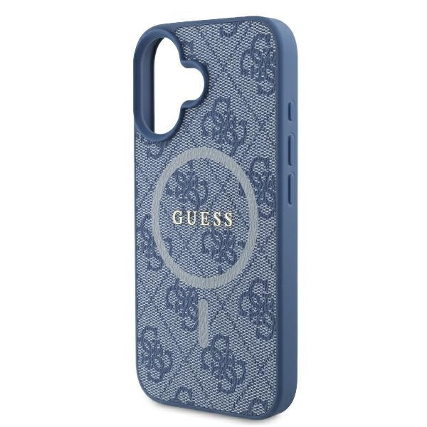 Futrola MagSafe za Apple iPhone 16, Guess, 4G Ring Classic Logo, Plava
