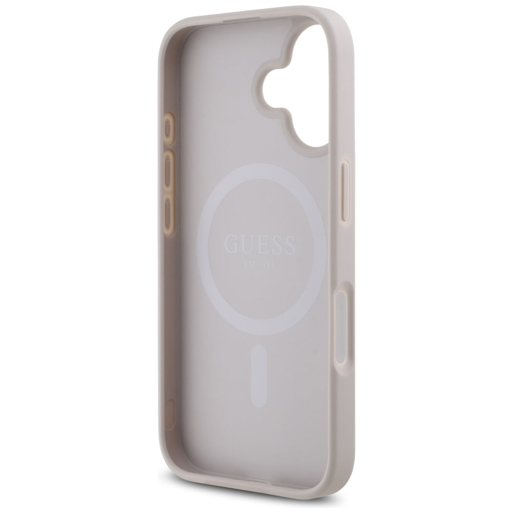Futrola MagSafe za Apple iPhone 16, Guess, 4G Small and Classic Logo, Roze
