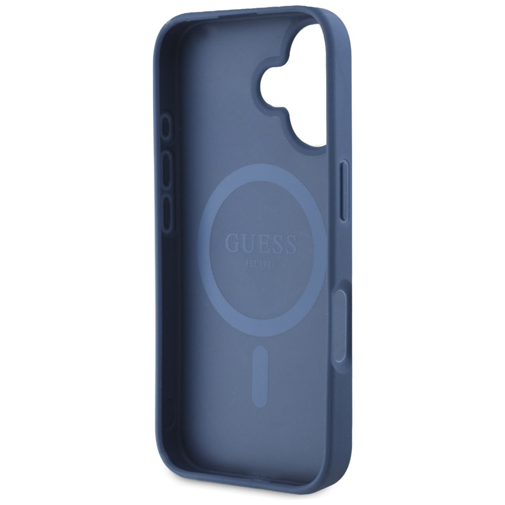 Futrola MagSafe za Apple iPhone 16, Guess, Grained Flowers, Plava