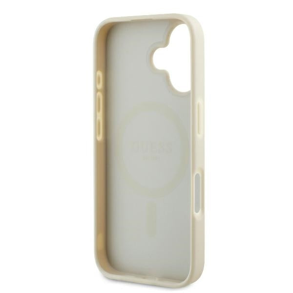 Futrola MagSafe za Apple iPhone 16, Guess, Grained Gold Ring, Bež