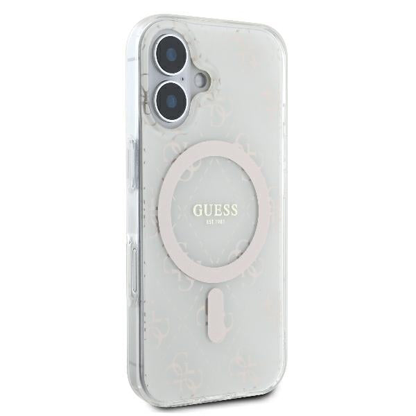 Futrola MagSafe za Apple iPhone 16, Guess, IML 4G Background, Bela