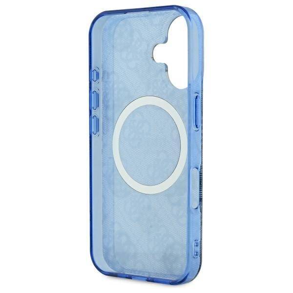Futrola MagSafe za Apple iPhone 16, Guess, IML Peony On 4G Background, Plava