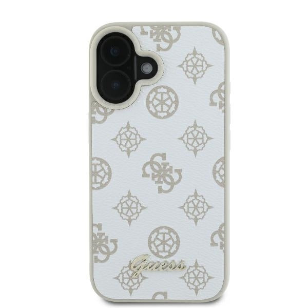 Futrola MagSafe za Apple iPhone 16, Guess, Peony Script, Bela