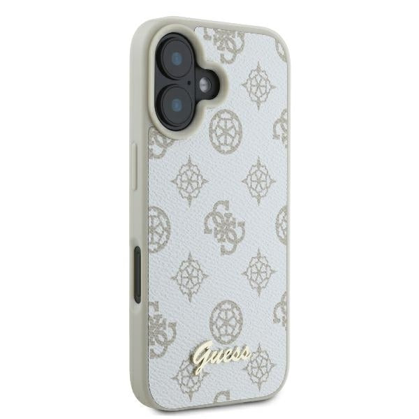 Futrola MagSafe za Apple iPhone 16, Guess, Peony Script, Bela