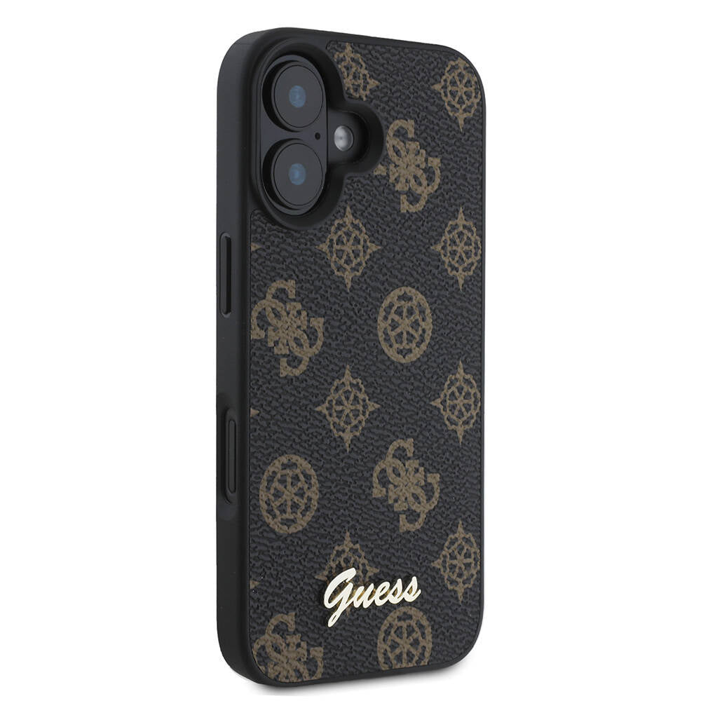 Futrola MagSafe za Apple iPhone 16, Guess, Peony Script, Crna