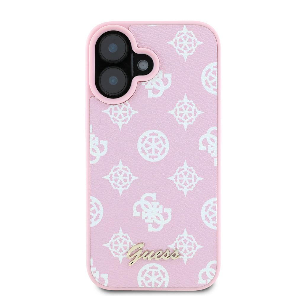 MagSafe futrola za Apple iPhone 16, Guess, Peony Script, Roze