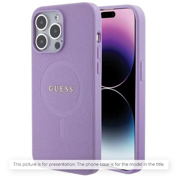 Futrola MagSafe za Apple iPhone 16, Guess, Saffiano, Ljubičasta