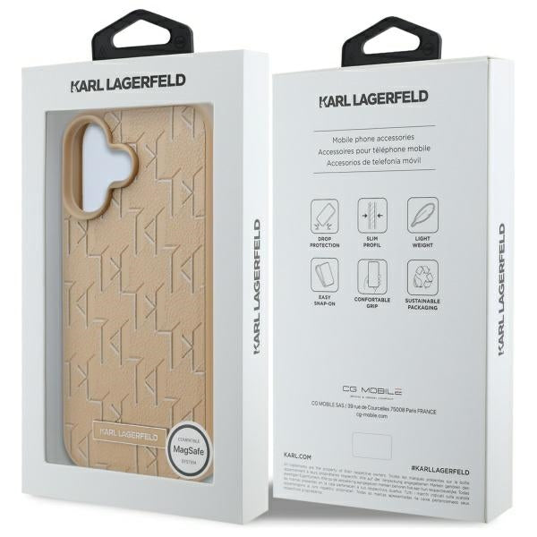 Futrola MagSafe za Apple iPhone 16, Karl Lagerfeld, Hot Stamp, Bež