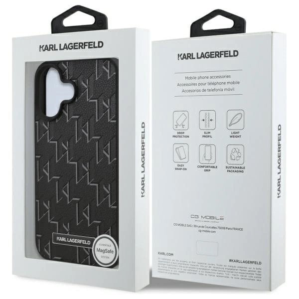 Futrola MagSafe za Apple iPhone 16, Karl Lagerfeld, Hot Stamp, Crna