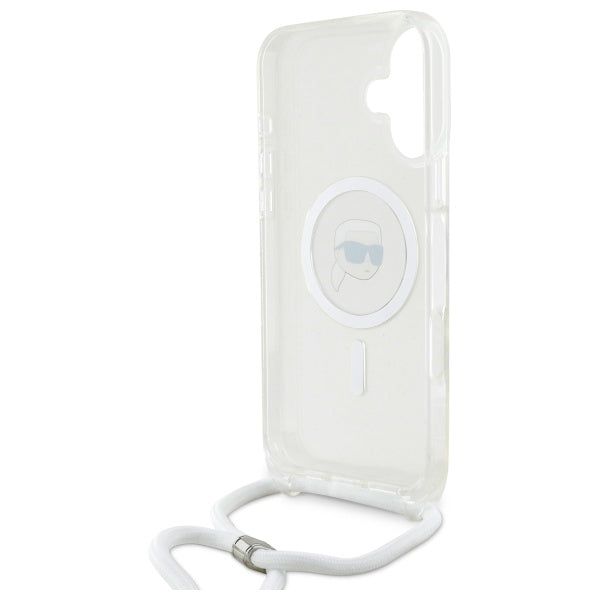 Futrola MagSafe za Apple iPhone 16, Karl Lagerfeld, IML Crossbody Karl's Head, Transparentna