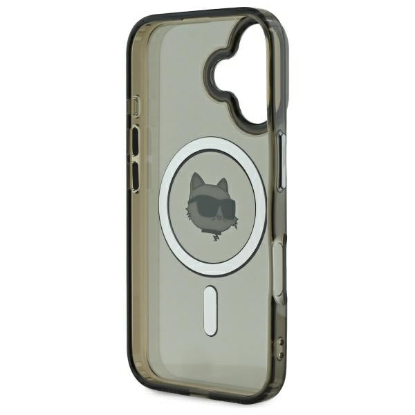 Futrola MagSafe za Apple iPhone 16, Karl Lagerfeld, IML Metal Choupette's Head, Crna