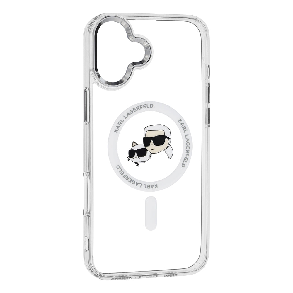 Futrola MagSafe za Apple iPhone 16, Karl Lagerfeld, IML Metal Karl & Choupette's Heads, Bela