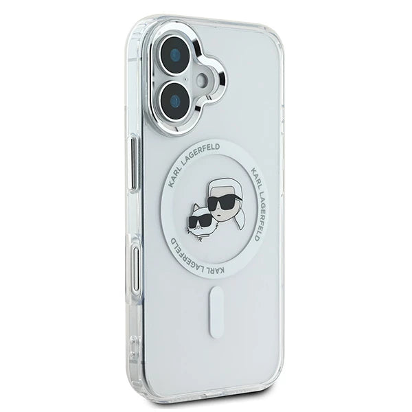 Futrola MagSafe za Apple iPhone 16, Karl Lagerfeld, IML Metal Karl & Choupette's Heads, Bela