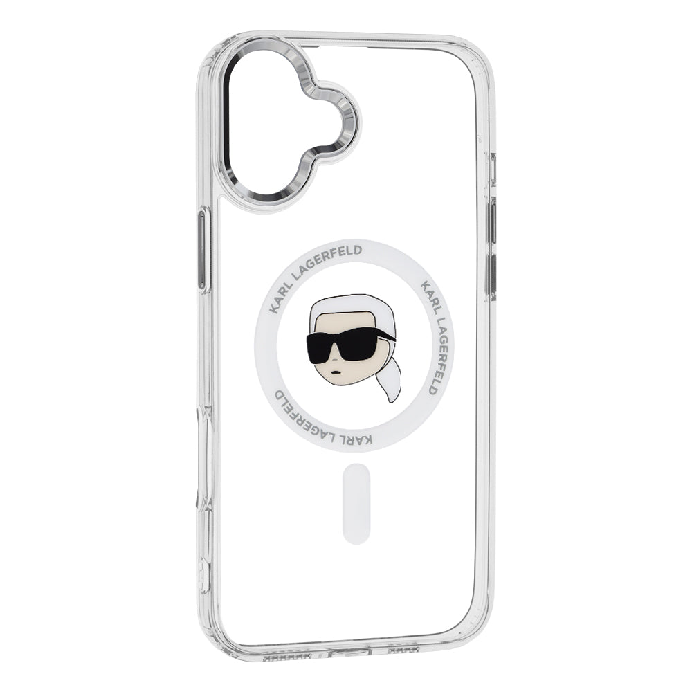 Futrola MagSafe za Apple iPhone 16, Karl Lagerfeld, IML Metal Karl's Head, Bela