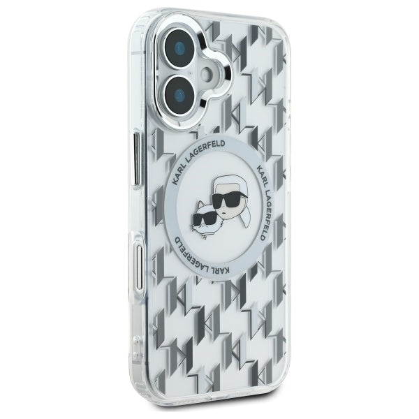 Futrola MagSafe za Apple iPhone 16, Karl Lagerfeld, IML Monogram Karl & Choupette's Heads, Transparentna