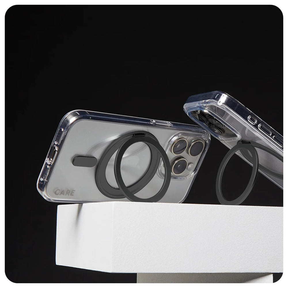 Futrola MagSafe za Apple iPhone 16, PanzerGlass, Care Feature Kickstand, Crna Transparentna