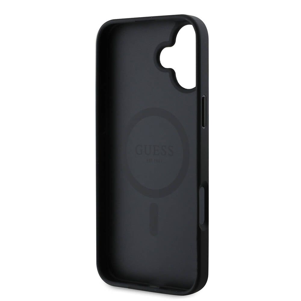 Futrola MagSafe za Apple iPhone 16 Plus, Guess, 4G Printed Stripes, Crna
